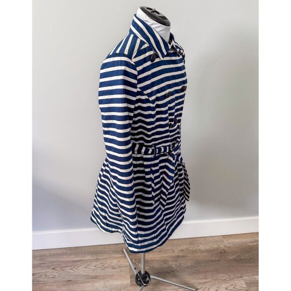 Express Striped Fit and Flare Trench Coat - Picture 4 of 12